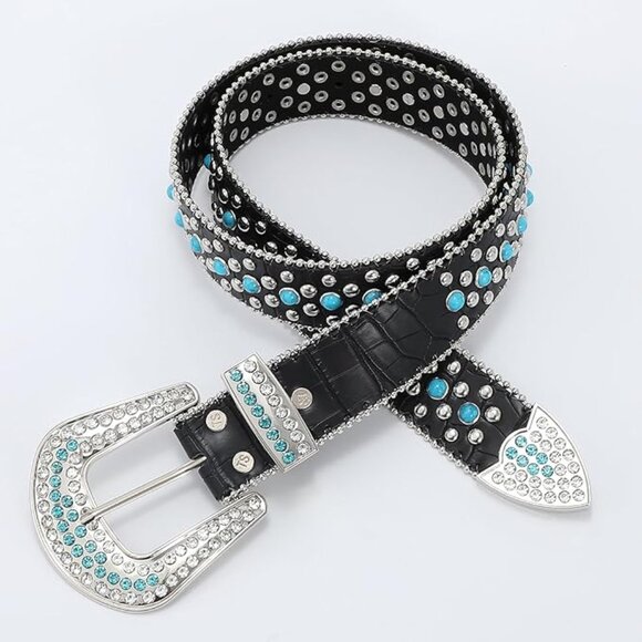 Rhinestone turquoise belt